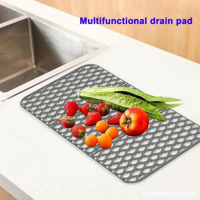 Silicone Sink Draining Mat, Cuttable Dish Drying Pads for Kitchen Counter