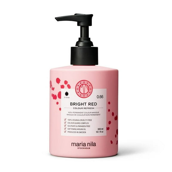 Maria Nila Colour Refresh, Bright Red 10.1 Fl Oz, Red Hair Mask, Semi-Permanent Pigments, 100% Vegan & Sulfate/Paraben free