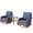Blue-3 Pcs, variant on Hommoo Outdoor PE Wicker Ottomans Set of 2, Patio Rattan Footrests with Cushion for Backyard & Deck, Gray