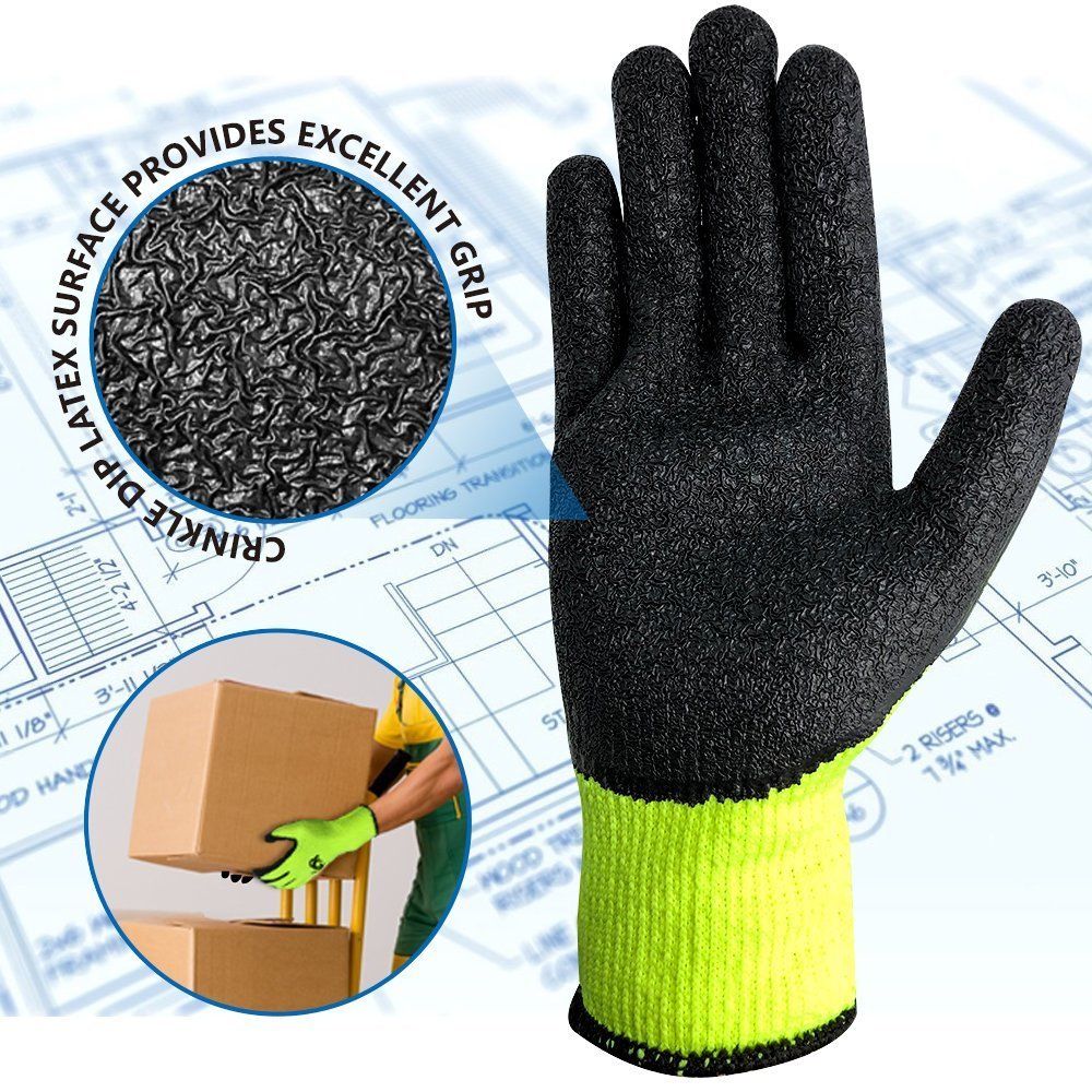 Work Gloves, ANKO [Set of Pairs] Knit Latex Coated General Work Glove 