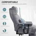 thumbnail image 3 of HOMCOM Large Overstuffed Office Chair, High Back Desk Chair with Lumbar Support, Footrest, Swivel Wheels, Reclining Computer Chair, Gray, 3 of 9