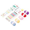 thumbnail image 1 of Crochet Hook Set, Complete Tools Crochet Kit Ergonomical Handle 58pcs  For Coasters, 1 of 8