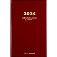 ATAGLANCE Standard Diary 2024 Diary Journal Ruled Red Large 7 34 x 12