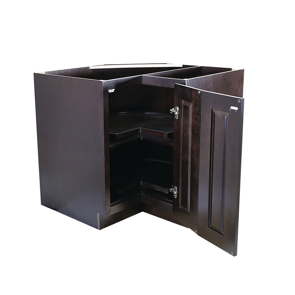 Design House Brookings 36" x 34.5" Solid Wood Ready to Assemble Lazy Susan Kitchen Cabinet, Espresso