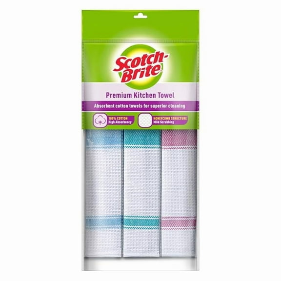 Scotch-Brite Cotton Kitchen Towels 1 set (3 pieces) PACK OF 2