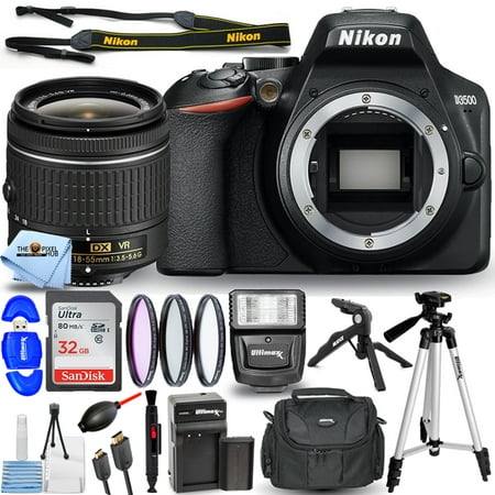 Nikon D3500 24.2MP DSLR Camera with 18-55mm VR Lens 1590 - 12PC Accessory Bundle