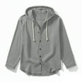 thumbnail image 4 of RXMEKW Solid Color Hooded Cardigan for Men with Button Front and Long Sleeves, 4 of 8