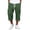 Army Green-03, variant on Men's Waffle Knit Cargo 3/4 Length Pants Elastic Waist Drawstring Casual Capri Trousers