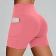 thumbnail image 2 of DHFJKG High Waisted Biker Shorts Women With Side Pockets Workout Yoga Tummy Control Fitness Soft Stretchy Running Tights Versatile Trousers, 2 of 4