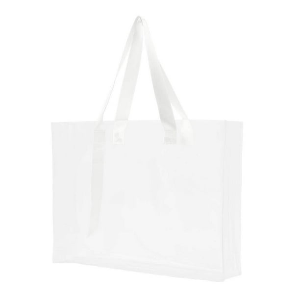Bolsa promocional de PVC transparente con fuelle -Maxina blanco 47 x 34.5 x 9