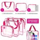 thumbnail image 3 of Los bolsos cosméticos del maquillaje 3pcs fijaron el Pvc claro impermeable con la manija de la cremallera, 3 of 5