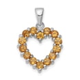thumbnail image 1 of Beautiful Sterling Silver Rhodium Citrine Heart Pendant, 1 of 2