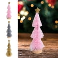 thumbnail image 1 of Mini Christmas Tree Decorations - 7.8 Inch Desktop Holiday Decor with Wood Base for Home, Office & Festive Scene Layout, 1 of 6