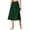 F-407Green, variant on Women's Skirt Summer High Waist Solid Color A Line Buttons Flowy Elegant Breathable Comfortable Mid Length Skirt For Everyday Wear ,Black,L