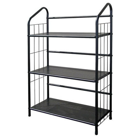 3 Pair Black Metal - Metal Utility Book Rack Black 3 Tier
