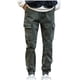 thumbnail image 2 of Pantalones largos de moda para hombre, casuales, de color sólido, con bolsillos cargo y cintura elástica, de poliéster., 2 of 7