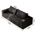 thumbnail image 3 of 71 Inch Corduroy Sofa for Living Room, Deep Seat Comfy Loveseat Couch with High-Density Foam, No Assembly Needed, Fits Bedroom Apartment Conference Space, Black, 3 of 8