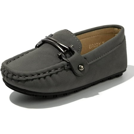 

QWZNDZGR Toddler Boys Girls Loafers Soft Slip On Little Kid Oxford Dress Flats Casual Boat Shoes School Uniform Moccasin Walking Shoes