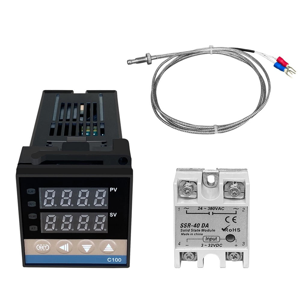 Max.40A SSR Relay K NEW Digital PID Temperature Controller Thermostat REX-C100 