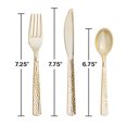 thumbnail image 2 of 288/Case Bulk Gold Metallic Hammered Assorted Cutlery, 2 of 8