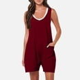 thumbnail image 2 of CHUOU Shorts Jumpsuit for Women Rompers Summer Casual Sleeveless Straps Loose Jumpsuit Overall Shorts with Pockets Women Rompers, 2 of 5