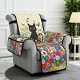 thumbnail image 2 of TSOVTHRID Black Cat Daisy Floral Print Recliner Chair Cover Recliner Couch Slipcovers with Pocket Recliner Soft Sofa Slipcover Reclining Chair Furniture Protector for Pets, 2 of 7