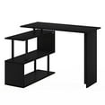 thumbnail image 1 of Furinno Moore L-Shape Computer Desk with 3-Tier Shelves, Americano, 1 of 5
