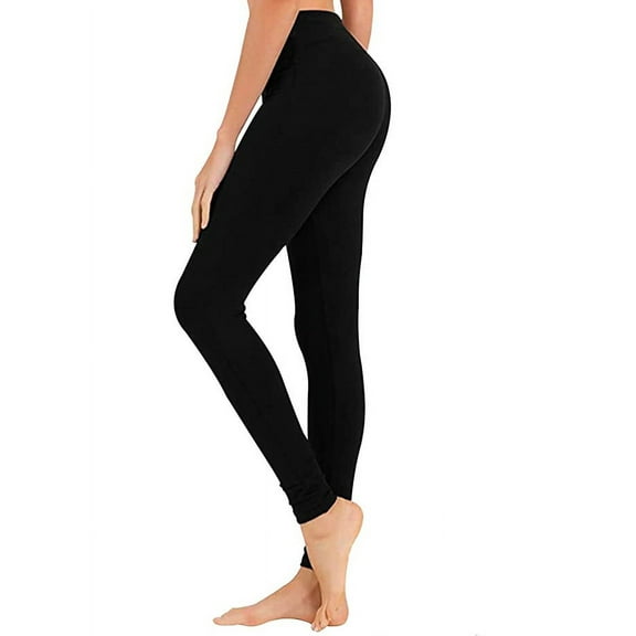 Bravo! Womens Leggings High Waisted Soft Black Leggings Yoga Pants for Workout Running