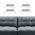 thumbnail image 3 of Mopio Aaron Futon Convertible Sofa Sleeper Futon with Arms Split Back Design 77.5" Cloud Gray Faux Leather, 3 of 8