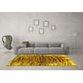 thumbnail image 3 of Ahgly Company Machine Washable Indoor Square Abstract Yellow Modern Area Rugs, 7' Square, 3 of 4