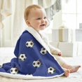 thumbnail image 3 of Soccer and Speed Blue Pattern Soft Sherpa Fleece Throw Blanket, Warm Cozy Plush Blanket for Sofa Bed Couch, All Season, 30"x40", 3 of 5
