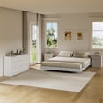 thumbnail image 3 of ASTUVIA 4-Piece Bedroom Set for Adult, Fluted King Floating LED Bed Frame with 2 Nightstands and Fluted 9 Drawer Dressers,White, 3 of 10