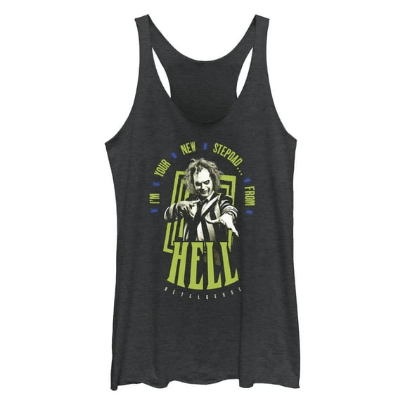 Women's Beetlejuice Beetlejuice I'm Your New Stepdad Racerback Tank Top