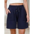 thumbnail image 5 of Women Sweat Shorts Summer Loose Athletic Short Drawstring Waist Lounge Running Shorts with Pockets, 5 of 8