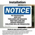 thumbnail image 2 of (2 Pack) No Trespassing Keep Out Tidelands And Beaches OSHA Notice Sign, 2 of 6