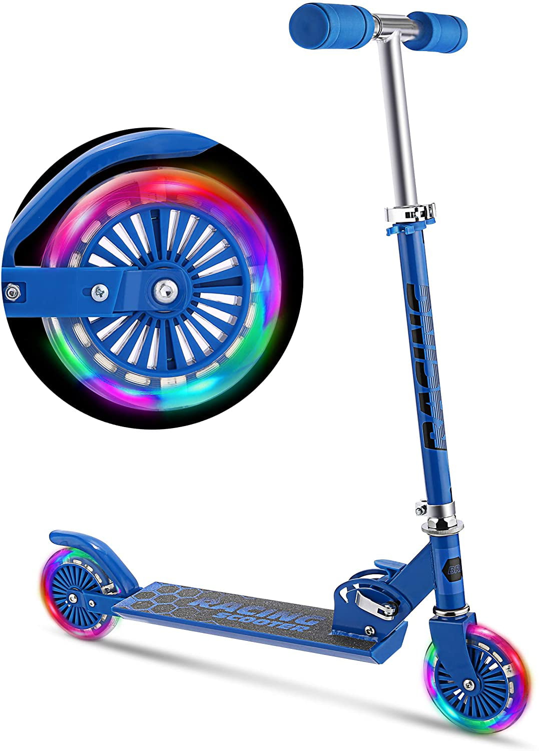 Generic Kick Scooter for Kids 4 Light-Up Wheels Scooter Adjustable 