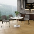 thumbnail image 2 of Velets Set of 4 Aria Side Chair, Upholstered Cushion Padded Faux Leather Curved Backrest Seat w/Metal Legs, Stylish & Modern Dining Chair for Living & Dining Room, Kitchen, Bedrooms & Offices - Gray, 2 of 5
