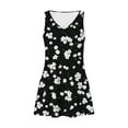 thumbnail image 5 of Nrmvnmi Womens Sleeveless T Shirt Mini Dresses 2024 Casual Cute Boho Floral Print Short Dress V Neck Summer Beach Dress Trendy Front Pockets Black 2XLMothers Day Gifts, 5 of 6