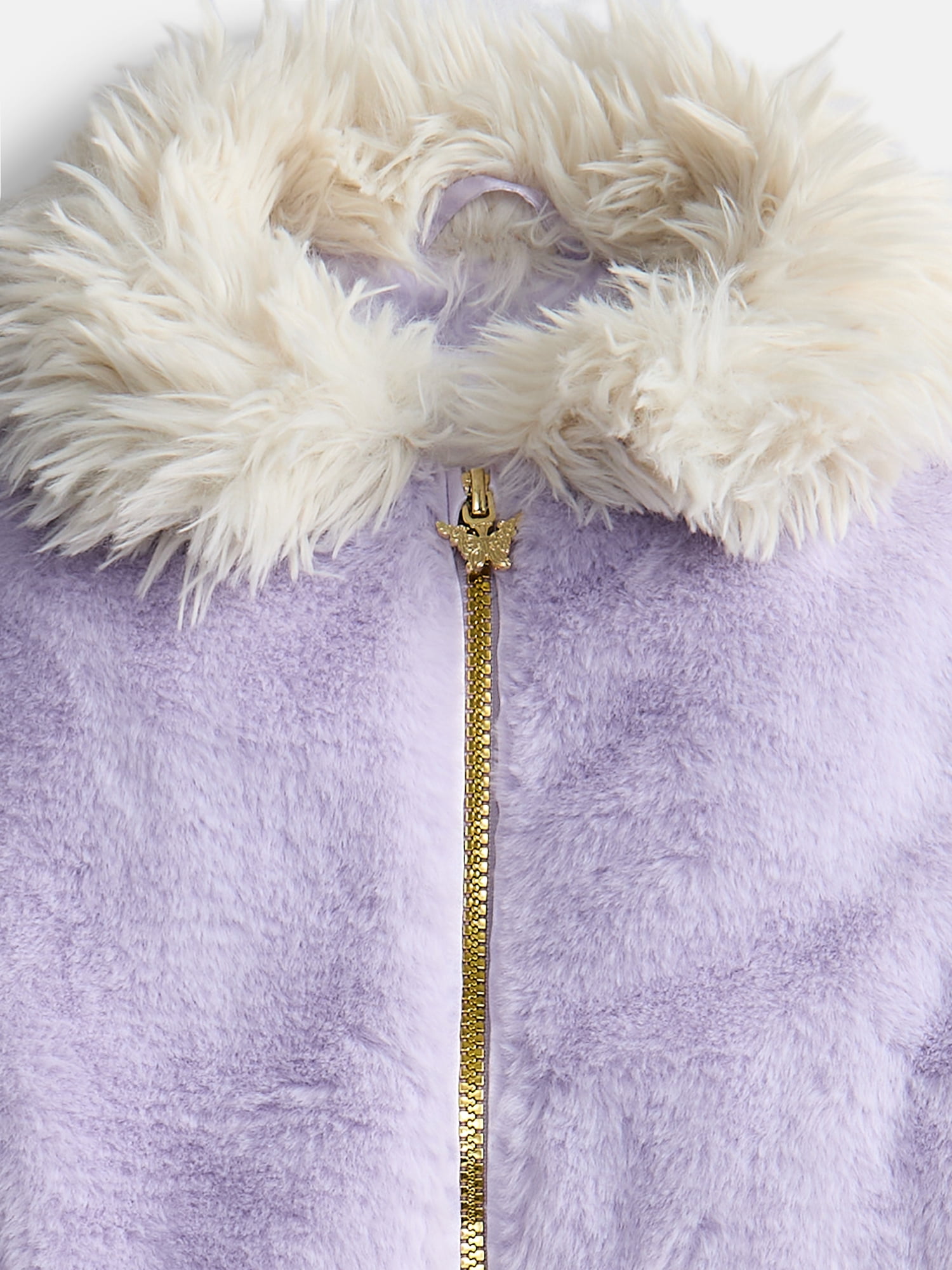 Jessica Simpson Girls Cropped Faux Fur Shaggy Jacket, Sizes XS-XXL