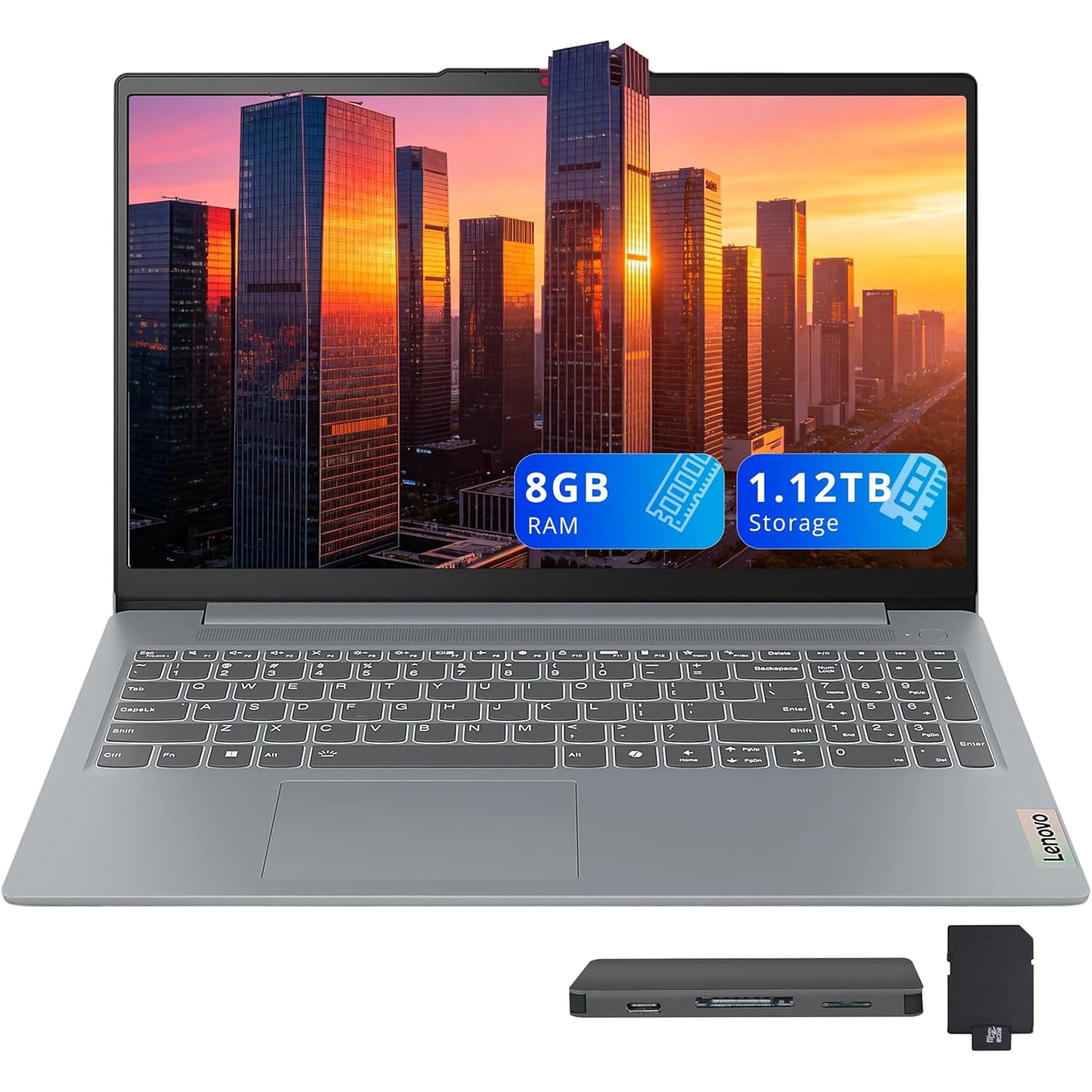 Lenovo IdeaPad Slim 3 15.6 Anti-Glare FHD Laptop Intel Processor N150 Intel Graphics 8GB RAM 1.12TB Storage(128GB UFS+1TB Docking Station Set) Long Battery Life Wi-Fi 6 Win11 Home Grey