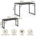thumbnail image 5 of Asofer 45.5" Small Kitchen Dining Table Set with 2 Benches, Multi-Use as Coffee Table/Shoe Bench, Grey, 5 of 9