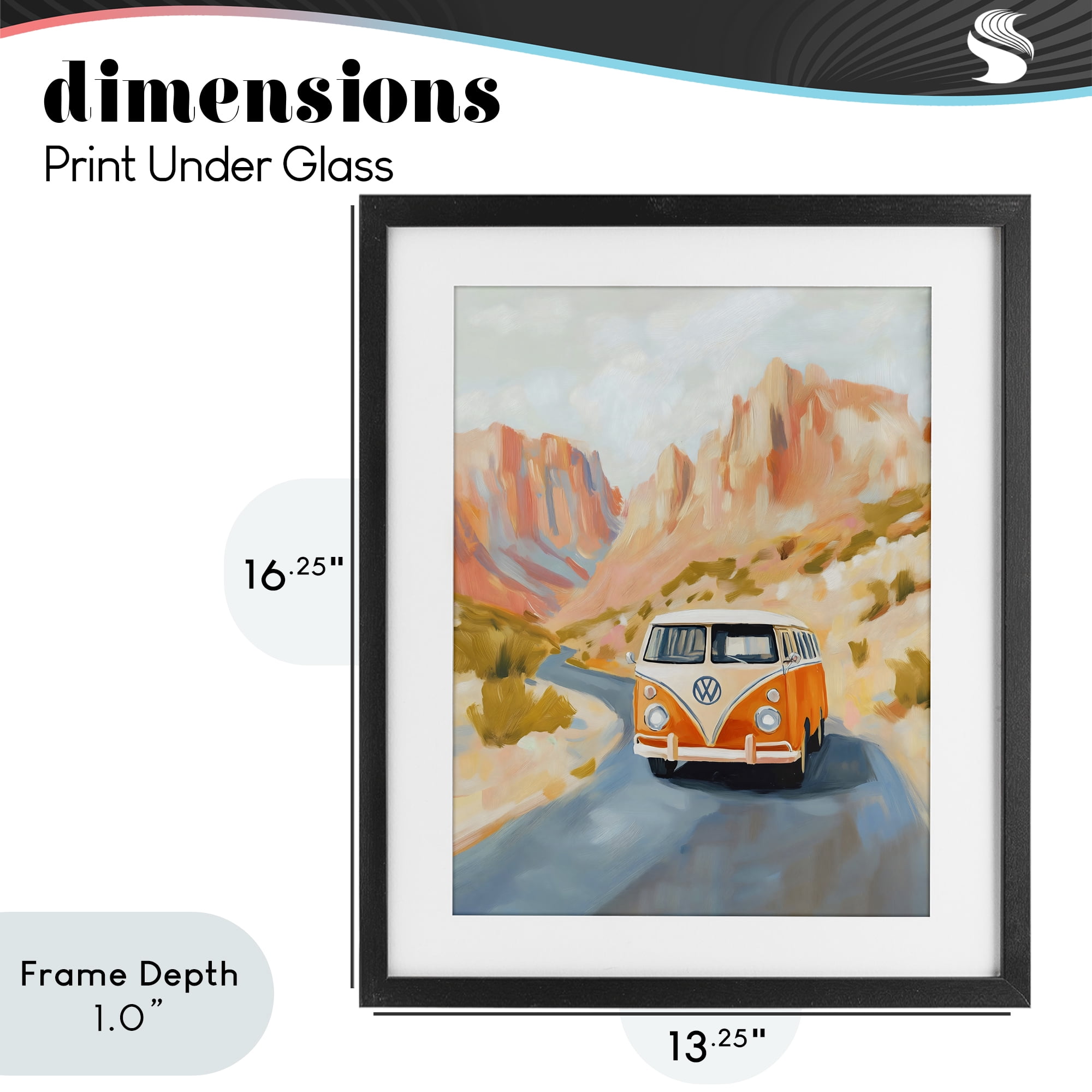 Stupell Industries Van Life Desert Canyon Black Framed Print Under Glass, design by The Prints Vibe