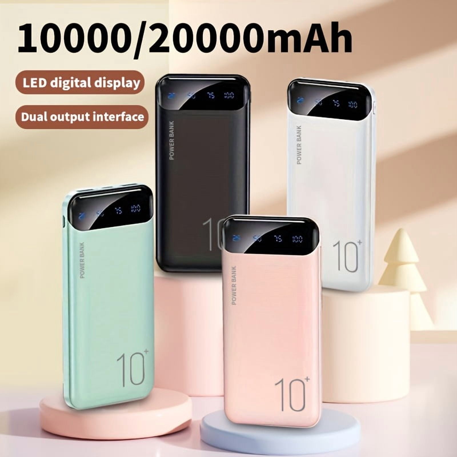 10000/20000mAh High-capacity Portable Power Bank, Supporting (USBx2 Output, Type-c/micro Input,)suitable for Charging Smartphones and Digital Electronic Devices, Emergency Backup Battery Pack