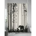 thumbnail image 5 of Abstract Shower Curtain, Bear Family Forest Trees Natural Scenery Silhouette Waterproof Shower Curtain Set with 12 Hooks Lightweight Washable Fabric Shower Curtains for Bathroom 72x78 Inches, 5 of 6