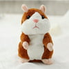 Lovely Talking Plush Hamster Toy Can Change Voice Record Sounds Nod Head or Walk Early Education for Baby bright brown and nodding; height:15cm