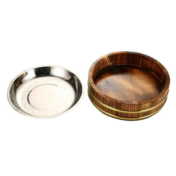 YSNOOWE Sushi Bowl Wooden 1Pack 9.4x9.4in