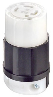 50 Amp 3-Phase Locking Connector – CS8364C California Style, 250V AC, 3P4W, Black & White Industrial Grade