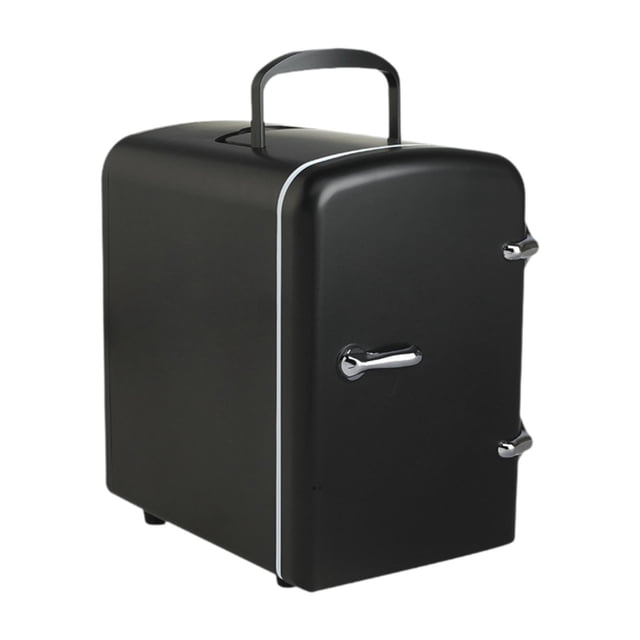 Mini refrigerador compacto, práctico y versátil, con función enfriamiento y calentamiento, 4 litros, ideal para alimentos, dormitorio, oficina o Negro