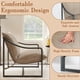 thumbnail image 3 of Set of 2 accent sillas metal frame sala de estar sillas con soft cushion comfy chair para dormitorio beige sling accent chair fácil montaje, 3 of 7