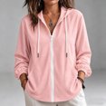 thumbnail image 2 of NominalSnug Zip up Hoodies for Women Long Sleeve Top Hooded Sweatshirts Loose Fit Jackets with Pocket, 2 of 7
